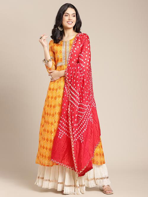 printed kurta dupatta set - 17998000 - Very Small Image - 1