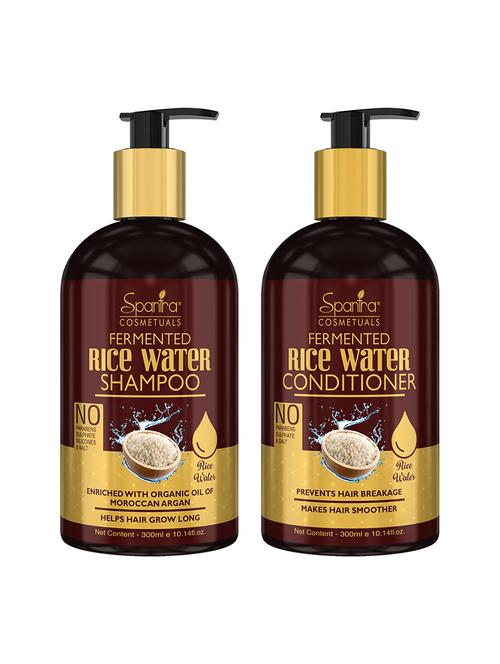 spantra rice water shampoo and conditioner, 300ml each pack of 2 - 17998533 - Very Small Image - 1