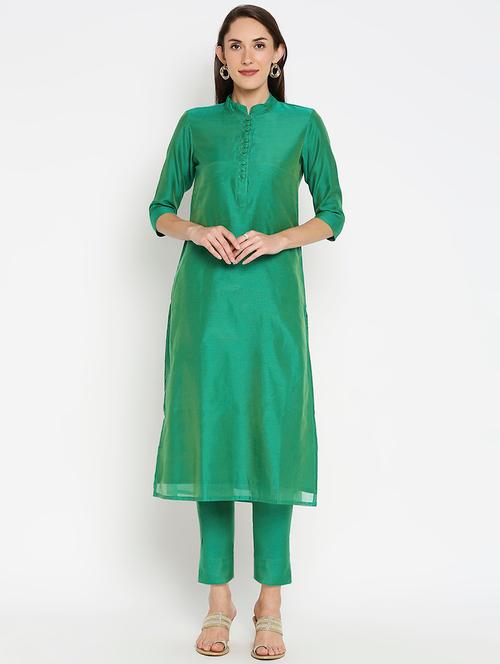solid kurta pant set - 17998651 - Very Small Image - 1