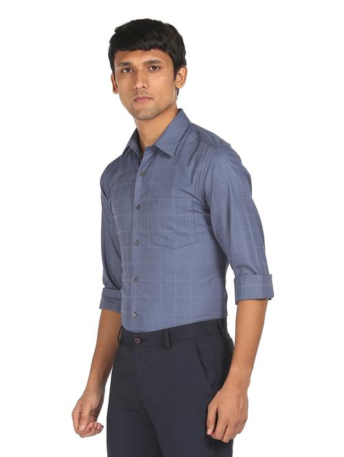 blue checkered formal shirt - 17998817 - Very Small Image - 1