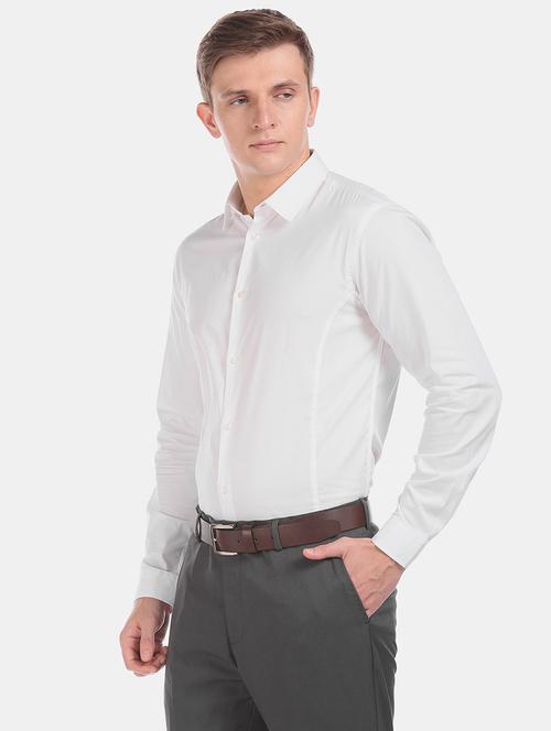 white solid formal shirt - 17998856 - Very Small Image - 1