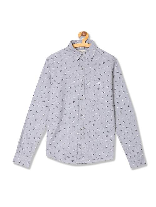 grey printed casual shirt - 17999006 - Very Small Image - 1