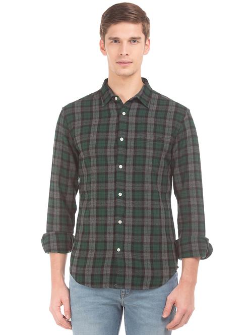 green checkered casual shirt - 17999025 - Very Small Image - 1