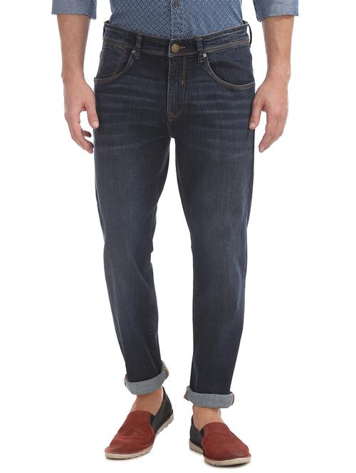 blue solid stone washed jean - 17999758 - Very Small Image - 1