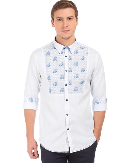 light blue printed casual shirt - 17999812 - Very Small Image - 1