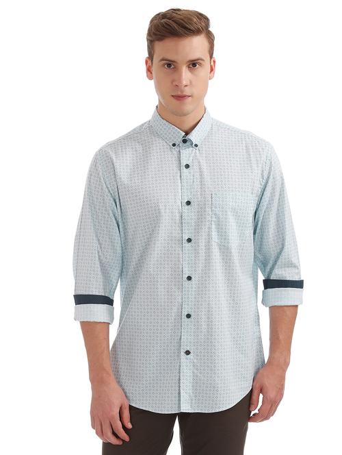 light blue printed casual shirt - 17999820 - Very Small Image - 1