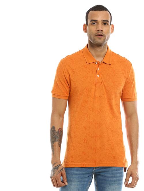 orange printed polo t-shirt - 17999999 - Very Small Image - 1