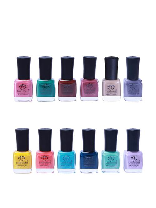 looks united pack of 12 trendy color nail polish - 18000079 - Very Small Image - 1