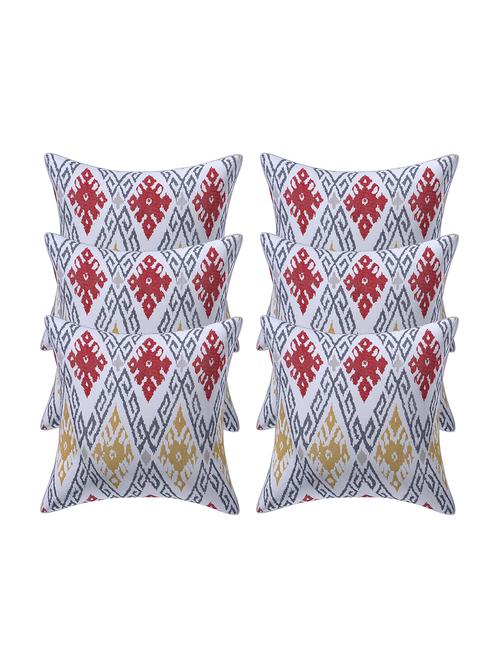 indhome life printed reversible style 200 tc pure thick cotton canvas 16x16 inch cushion cover (set of 2 ) - 18000141 - Very Small Image - 1