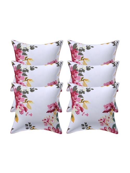 indhome life printed reversible style 200 tc pure thick cotton canvas 16x16 inch cushion cover (set of 5 ) - 18000155 - Very Small Image - 1