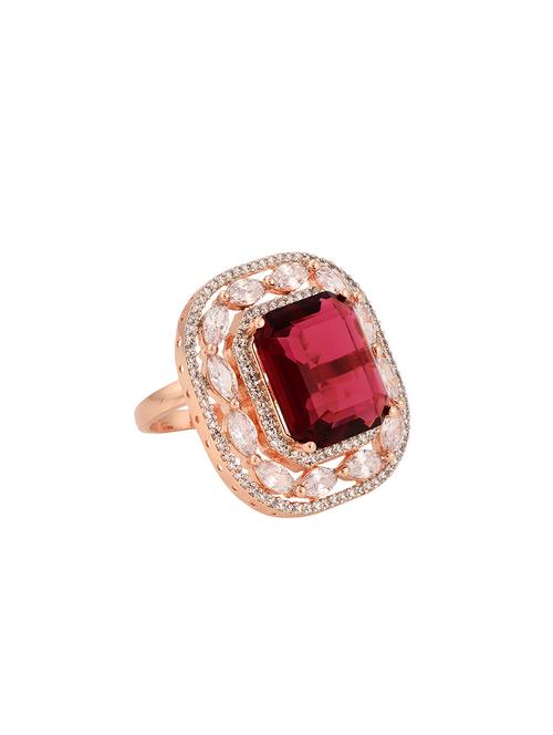 red ruby studded adjustable cocktail finger ring - 18000623 - Very Small Image - 1