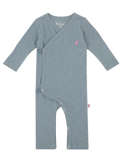 blue textured rompers nightwear - 18000639 - Very Small Image - 1