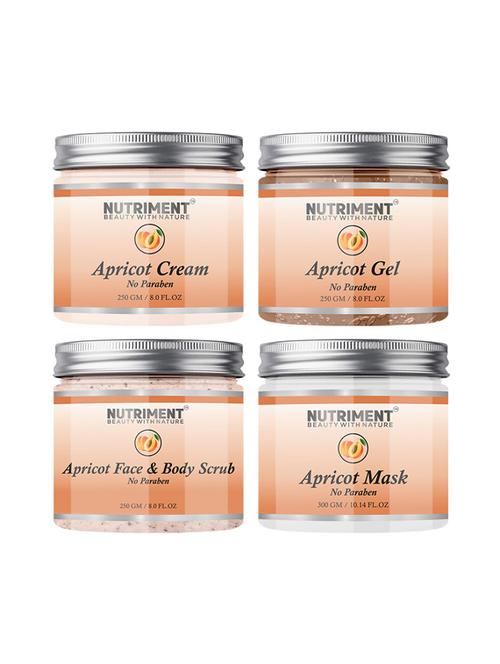 nutriment apricot scrub, gel, cream - 250gram each and apricot mask - 300gram, pack of 4 - 18000746 - Very Small Image - 1