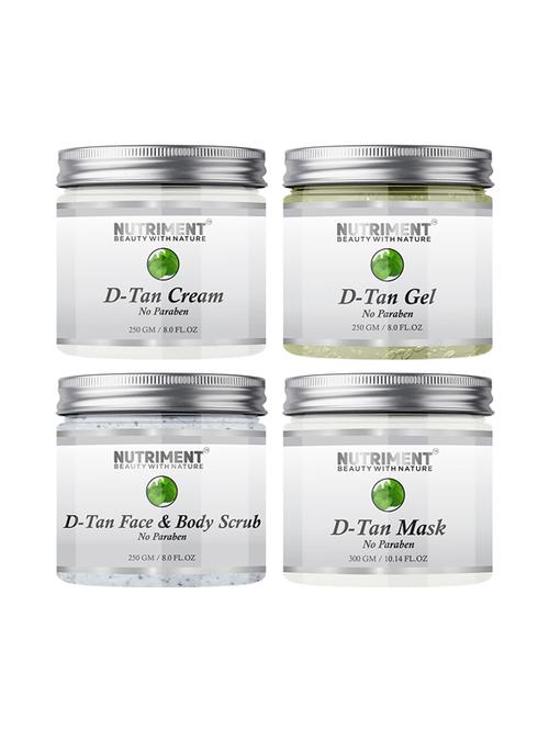 nutriment de-tan scrub, gel, cream - 250gram each & de-tan mask 300gram, pack of 4 - 18000747 - Very Small Image - 1