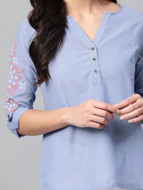 light blue cotton top - 18000828 - Very Small Image - 1