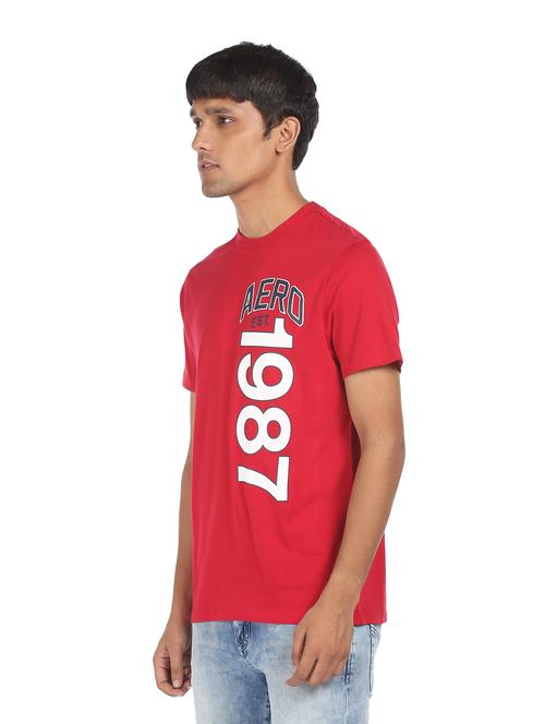 red front print t-shirt - 18001446 - Very Small Image - 1