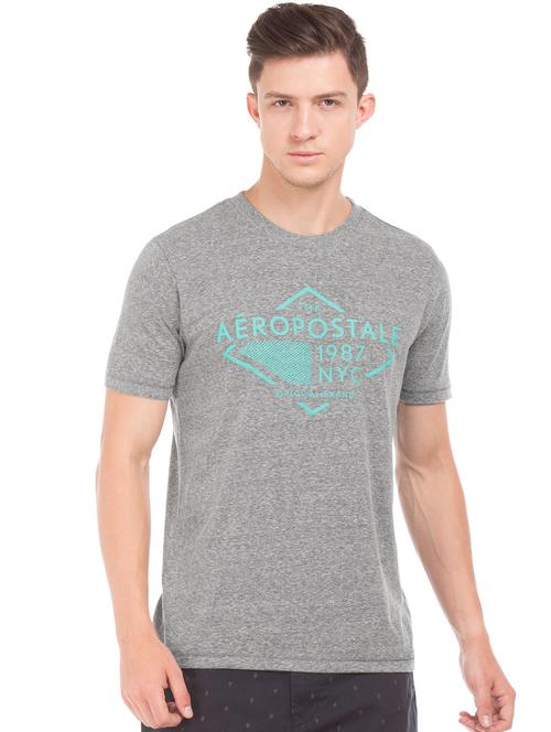 grey chest print t-shirt - 18001790 - Very Small Image - 1