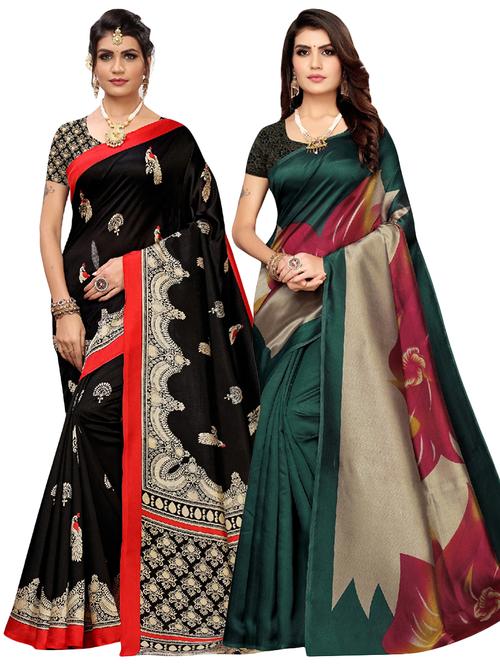 set of 2pcs combos saree with blouse - 18002336 - Very Small Image - 1
