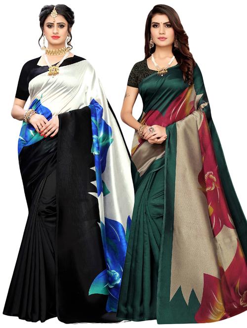 set of 2pcs combos saree with blouse - 18002353 - Very Small Image - 1