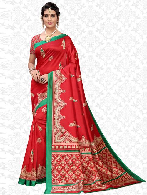 conversational mysore silk saree with blouse - 18002406 - Very Small Image - 1