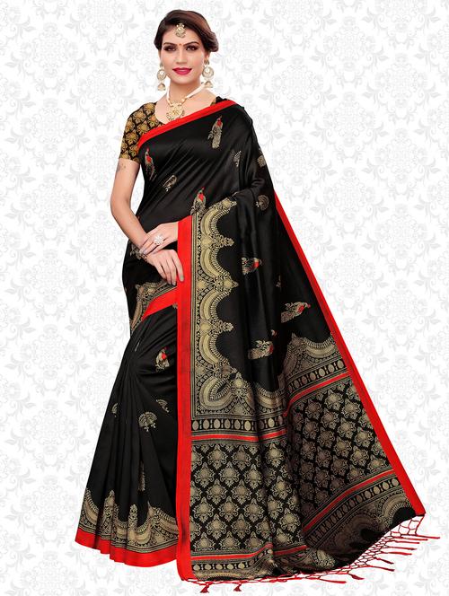 conversational mysore silk saree with blouse - 18002408 - Very Small Image - 1
