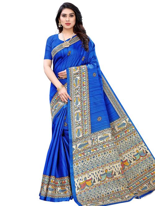 conversational printed saree with blouse - 18002638 - Very Small Image - 1