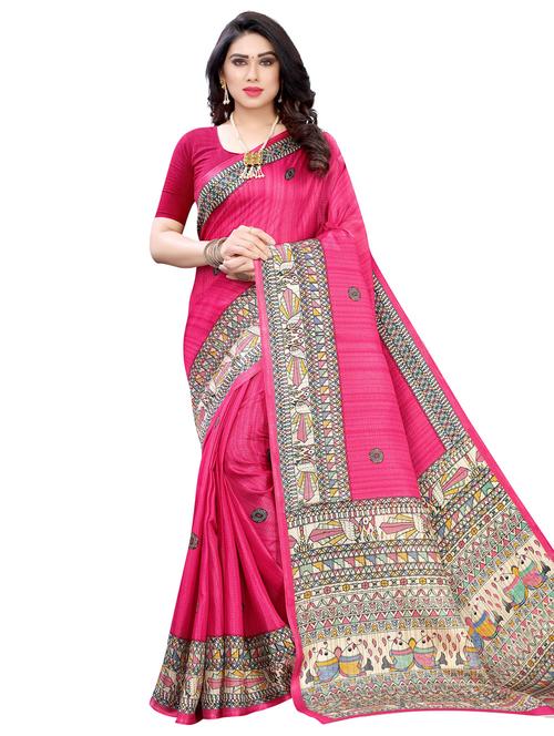 conversational printed saree with blouse - 18002641 - Very Small Image - 1