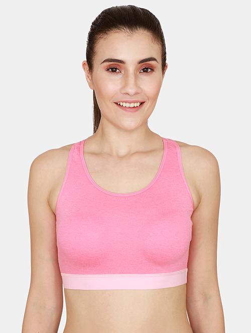racer back solid sports bra - 18002724 - Very Small Image - 1