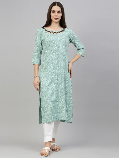 floral straight kurta - 18002853 - Very Small Image - 1
