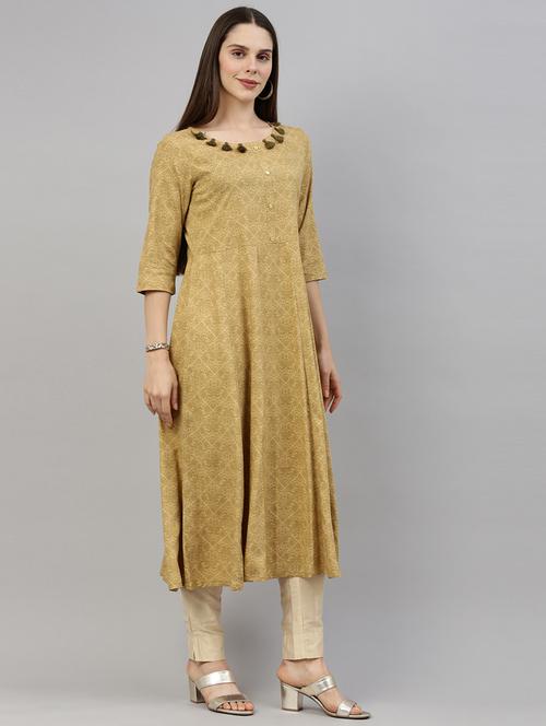 tassel detailed anarkali kurta - 18002858 - Very Small Image - 1