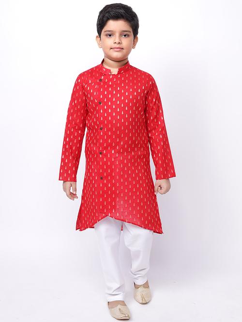 red printed kurta - 18002903 - Very Small Image - 1