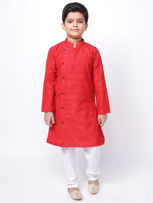 red printed kurta - 18002910 - Very Small Image - 1