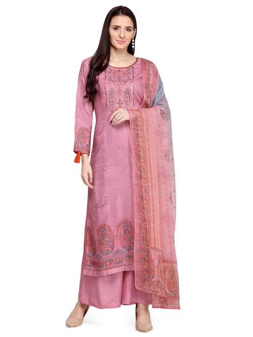 embroidered unstitched suit set - 18003246 - Very Small Image - 1