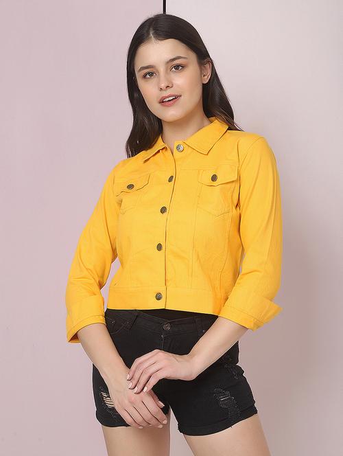 yellow solid summer jacket - 18003512 - Very Small Image - 1