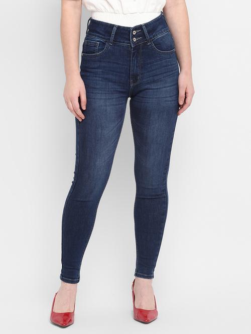 high rise stone washed jeans - 18003768 - Very Small Image - 1