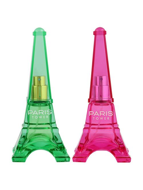sweet heart pink and light green paris tower eau de parfum, 40ml (pack of 2) - 18003924 - Very Small Image - 1