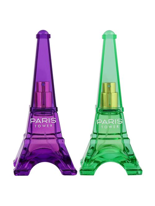 sweet heart purple and light green paris tower eau de parfum, 40ml (pack of 2) - 18003933 - Very Small Image - 1