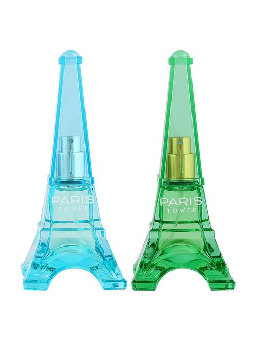 sweet heart light blue and light green paris tower eau de parfum, 40ml (pack of 2) - 18003939 - Very Small Image - 1