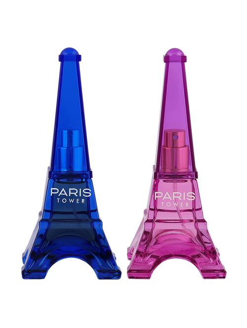 sweet heart blue and light purple paris tower eau de parfum, 40ml (pack of 2) - 18003942 - Very Small Image - 1
