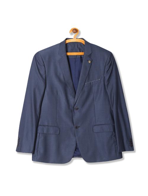 blue solid single breasted suit - 18004039 - Very Small Image - 1