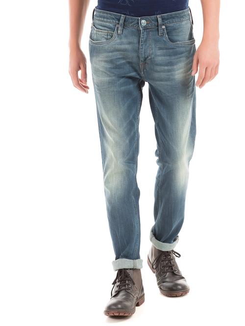 blue heavy washed denim jeans - 18004292 - Very Small Image - 1