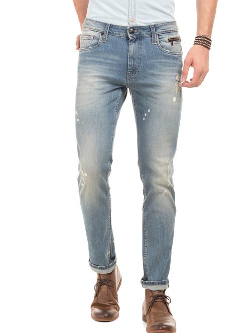 blue heavy washed ripped denim jeans - 18004293 - Very Small Image - 1