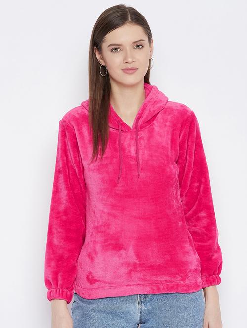 hooded neck solid sweatshirt - 18005331 - Very Small Image - 1