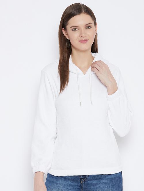 hooded neck solid sweatshirt - 18005332 - Very Small Image - 1