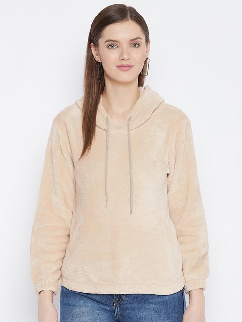 hooded neck solid sweatshirt - 18005333 - Very Small Image - 1