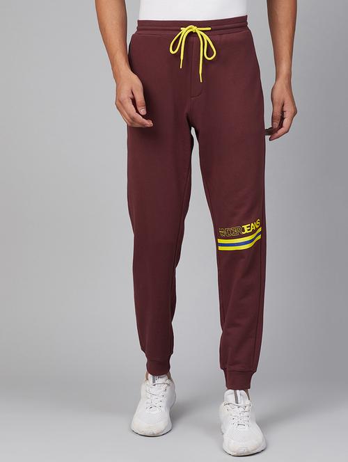 red solid full length track pant - 18005444 - Very Small Image - 1