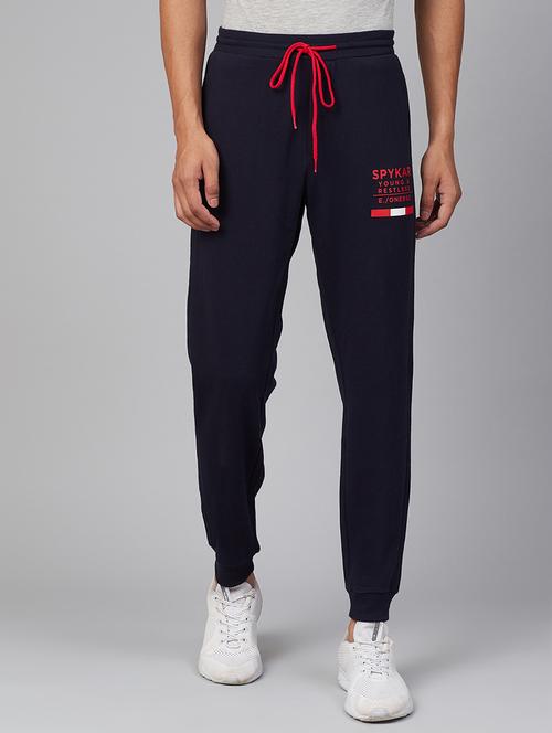 dark blue solid full length track pant - 18005446 - Very Small Image - 1
