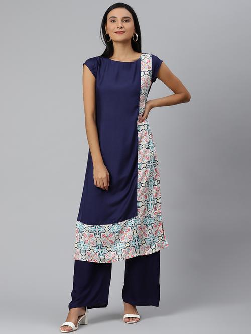 printed straight kurta - 18007032 - Very Small Image - 1