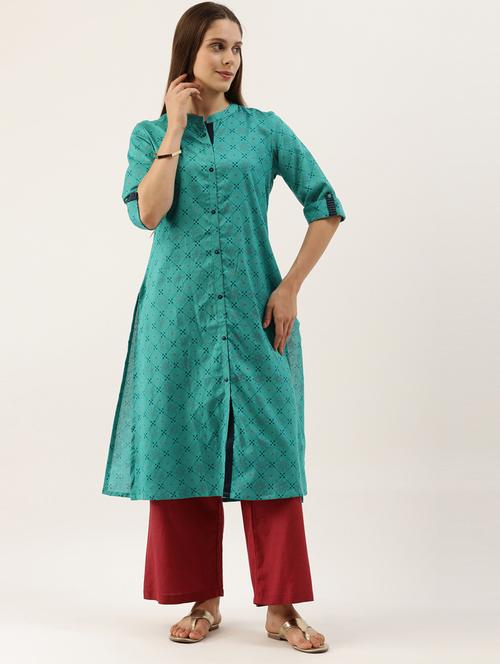 printed straight kurta - 18007051 - Very Small Image - 1
