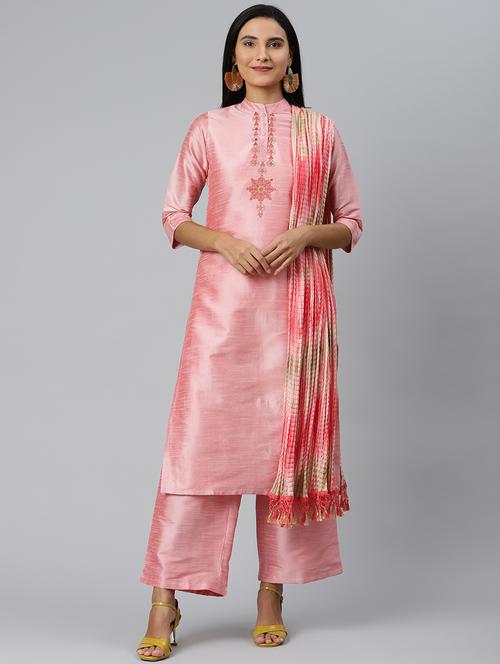 embroidered kurta palazzo set - 18007073 - Very Small Image - 1